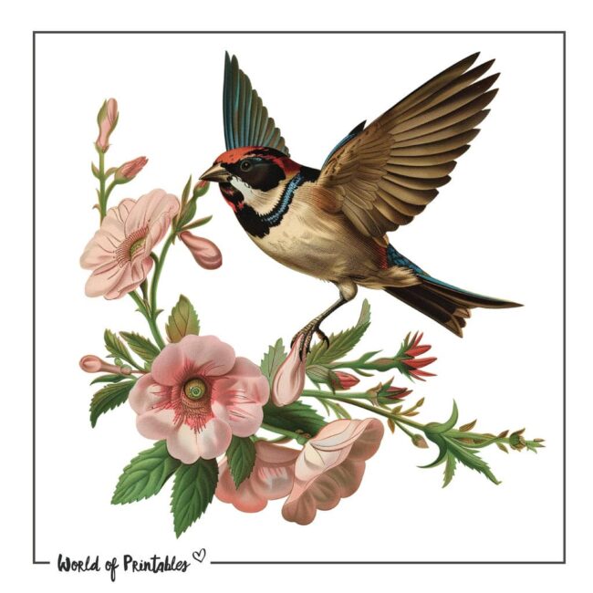 Color Sparrow Bird Tattoo Designs