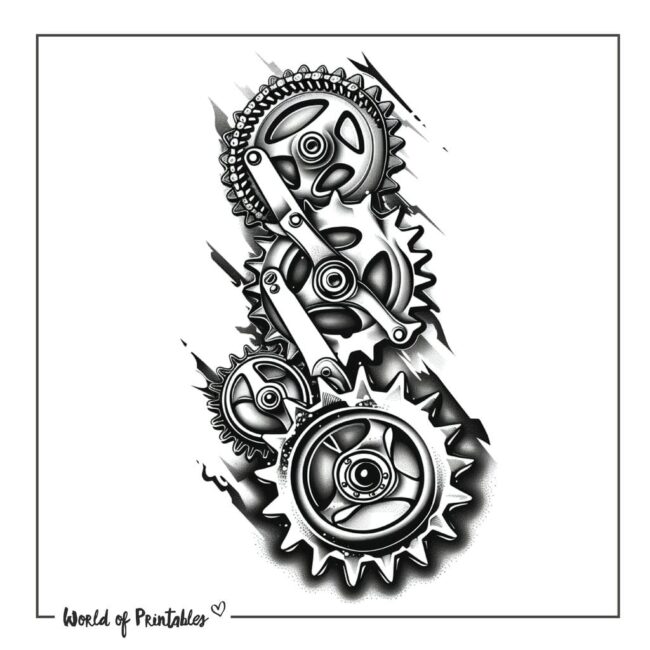Cool Bicycle Gear Tattoo Designs