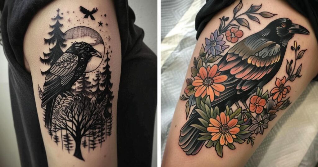 Crow Tattoo Designs and Ideas