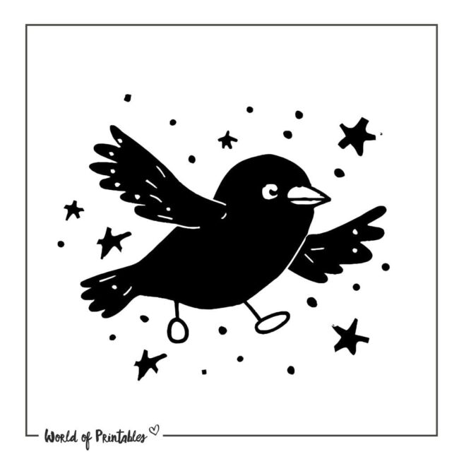 Cute Crow Bird Tattoo Designs