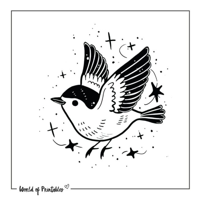 Cute Sparrow Bird Tattoo