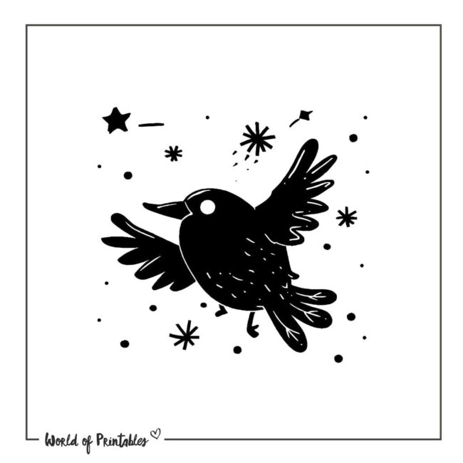 Doodle Crow Bird Tattoo Designs