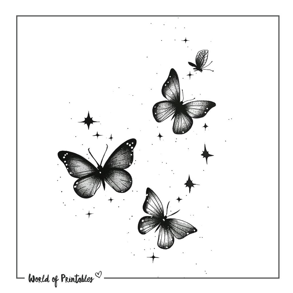 Butterfly and Star Tattoo Designs - 55+ Printable Designs & Ideas - World of Printables