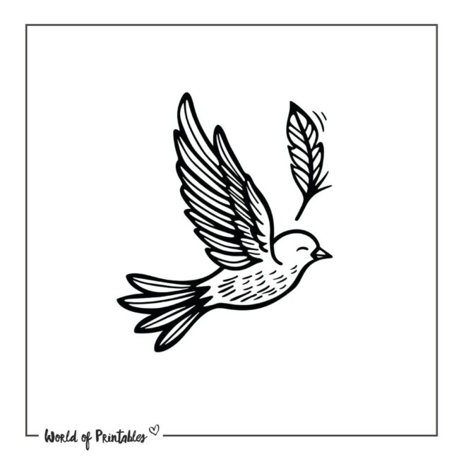 Feminine Dove Bird Tattoo Designs