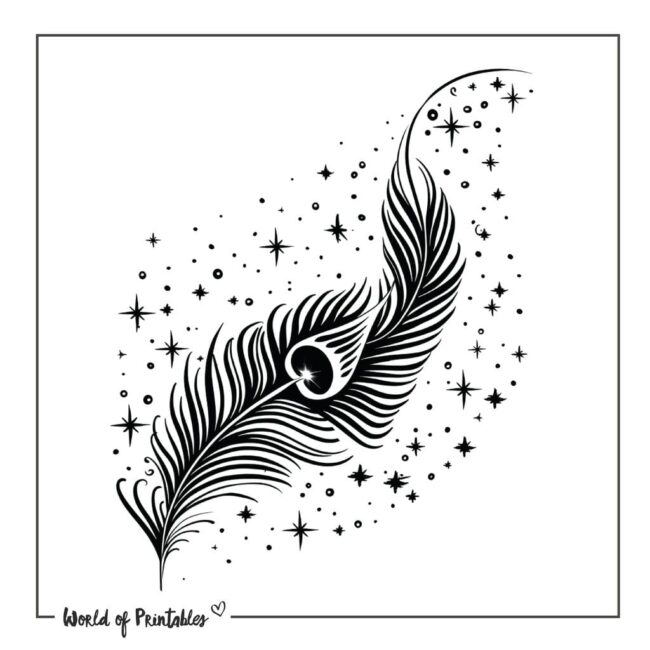 Feminine Peacock Feather Tattoo Designs