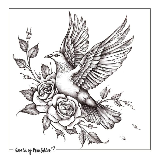 Floral Dove Tattoo