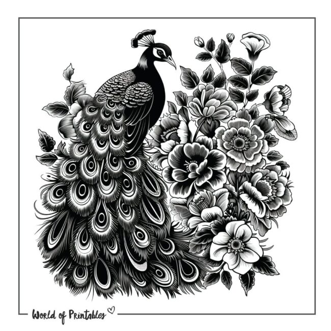 Floral Peacock Tattoo Designs
