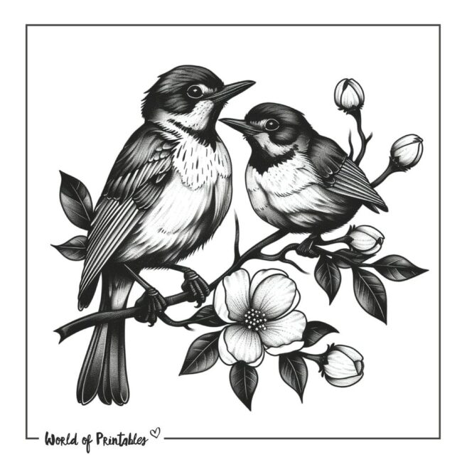 Floral Robin Tattoo Designs