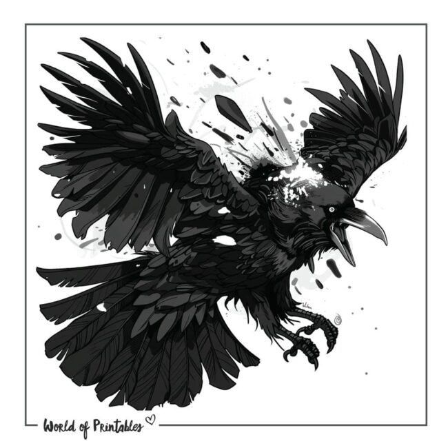 Flying Raven Tattoo Designs