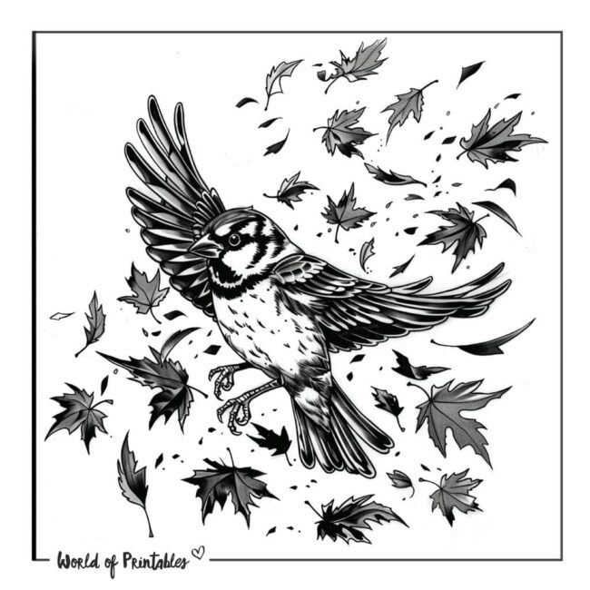 Flying Sparrow Bird Tattoo Designs