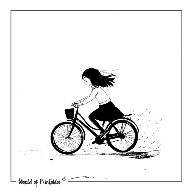 Girl Riding a Bike Tattoo Designs