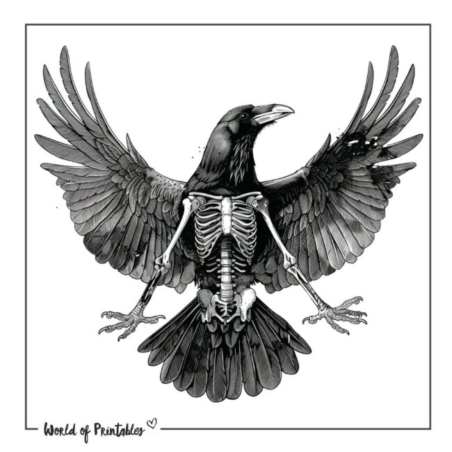 Gothic Crow Bird Tattoo Designs