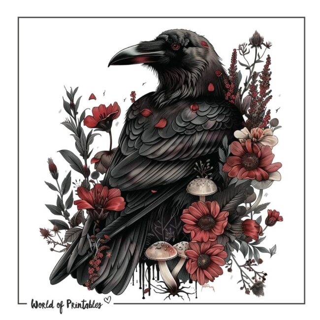 Gothic Raven Tattoo Designs
