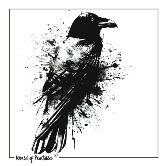 Grunge Raven Tattoo Designs