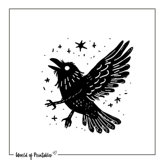 Illustrative Crow Tattoo Designs