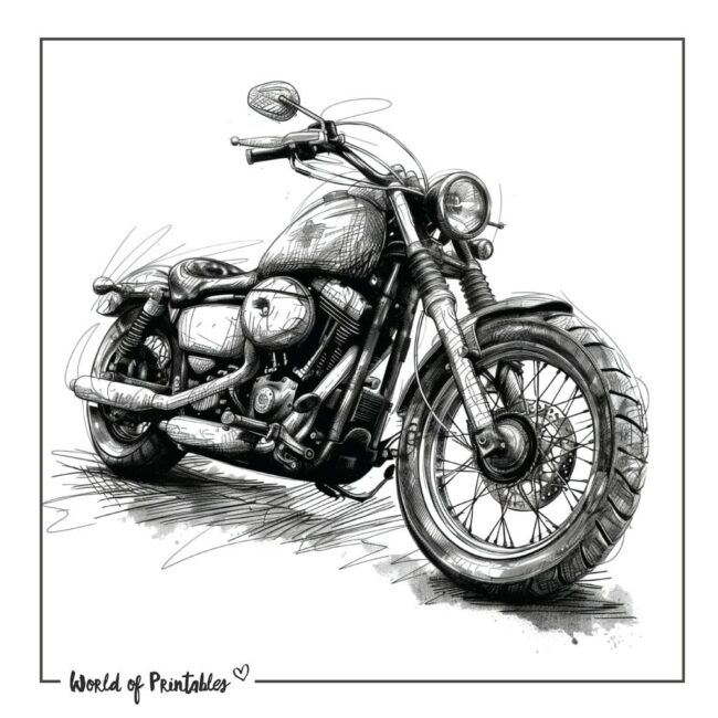 Illustrative Motor Bike Tattoo Designs