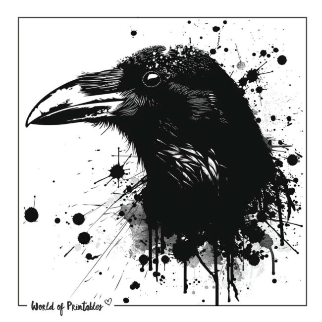 Inky Raven Tattoo Designs