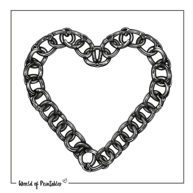 Love Heart Bicycle Chain Tattoo Designs
