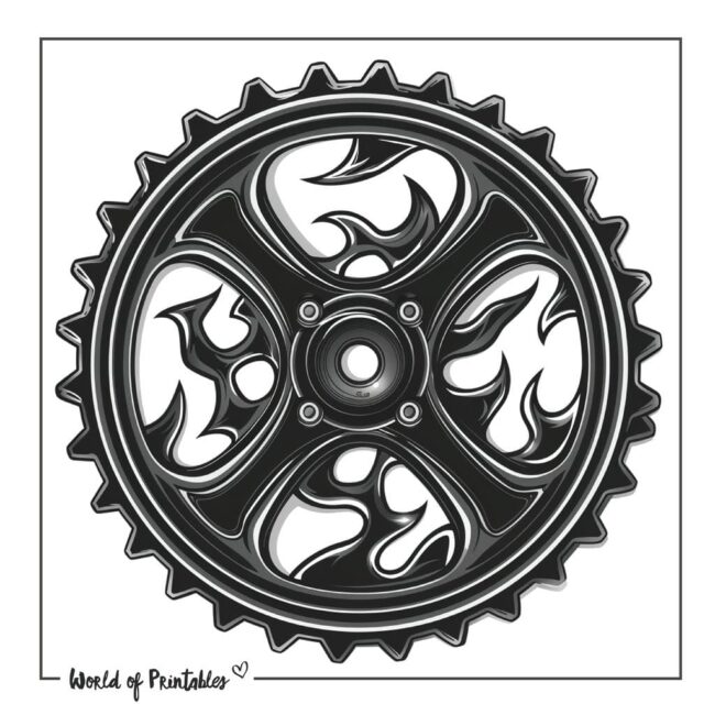 Masculine Bicycle Sprocket Tattoo Designs