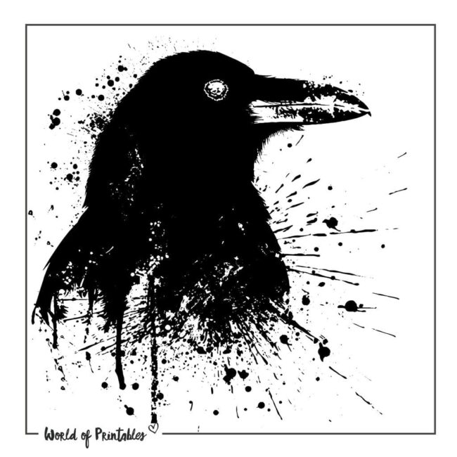 Raven Splatter Tattoo Designs
