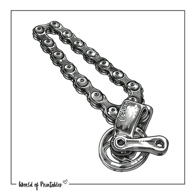 Realistic Bicycle Chain Tattoo Designs