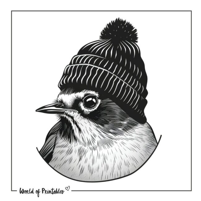 Robin in a Beanie Tattoo Designs