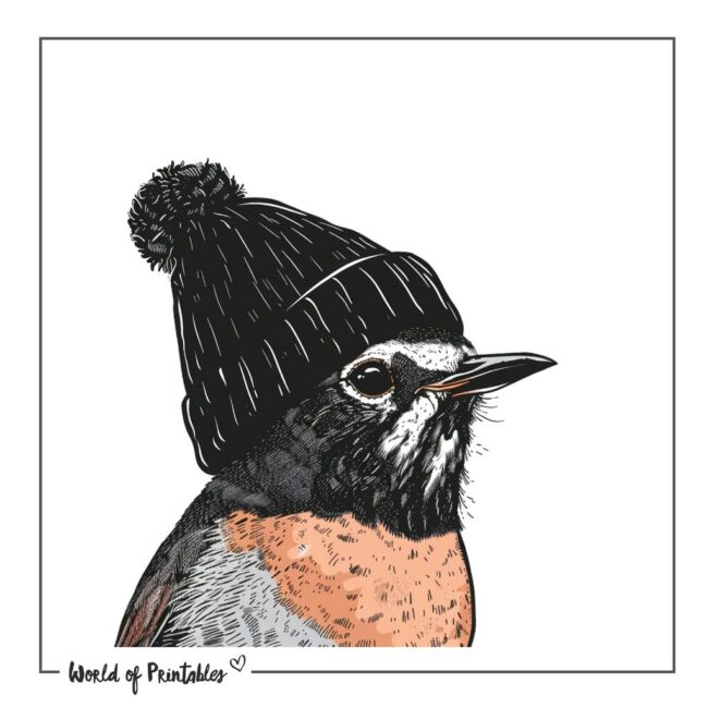 Robin in a Hat Tattoo Designs