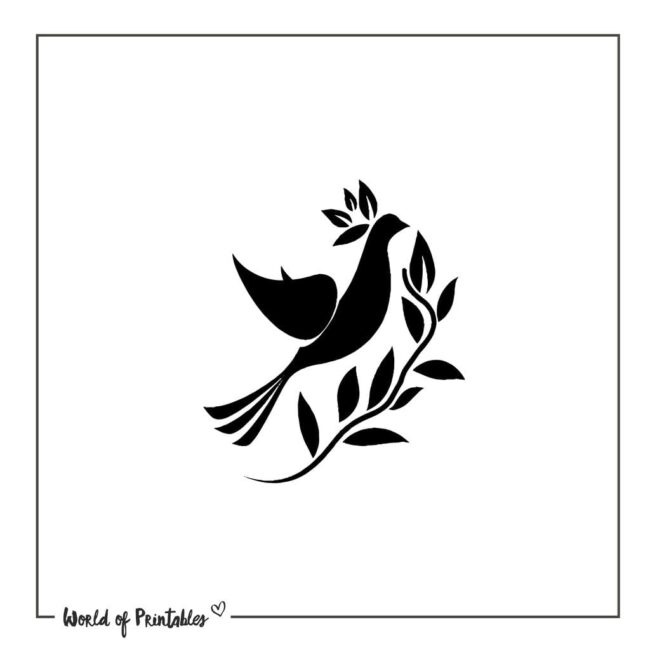 Silhouette Dove Bird Tattoo Designs