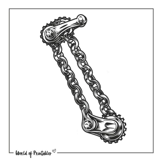 Simple Bicycle Chain Tattoo Designs