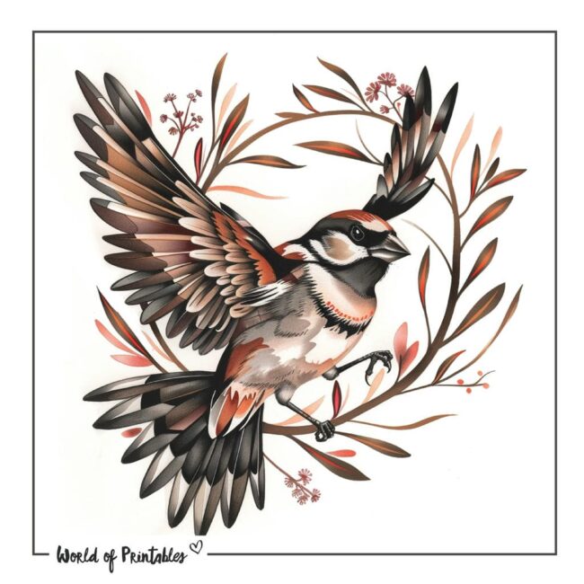 Sparrow Bird Tattoo Designs-20