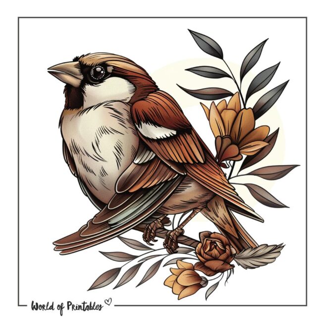 Sparrow Bird Tattoo Designs-21