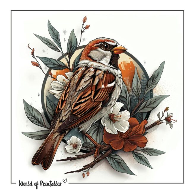 Sparrow Bird Tattoo Designs-23