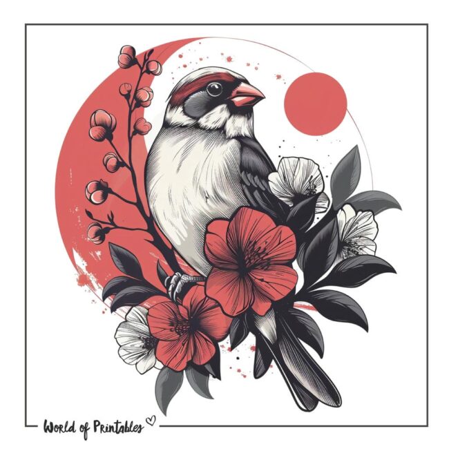 Sparrow Bird Tattoo Designs-25