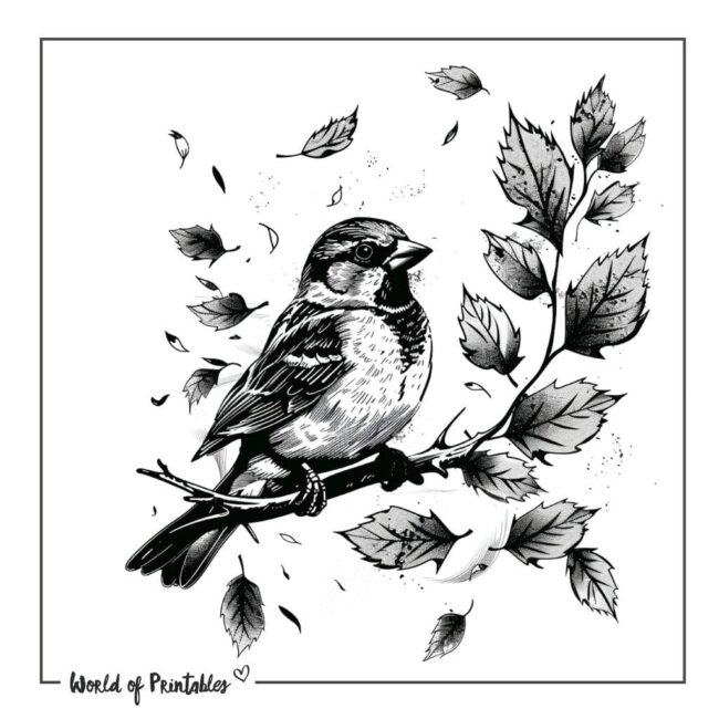 Sparrow Bird Tattoo Designs-29
