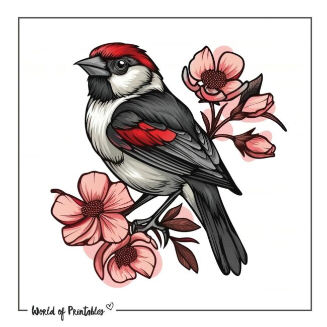Sparrow Bird Tattoo Designs for Women