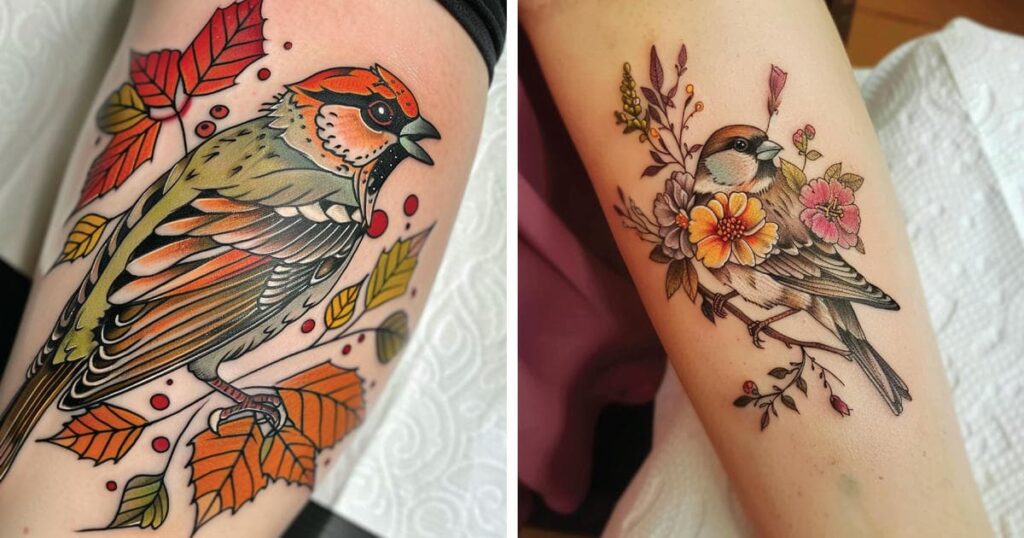 Sparrow Tattoo Designs and Ideas