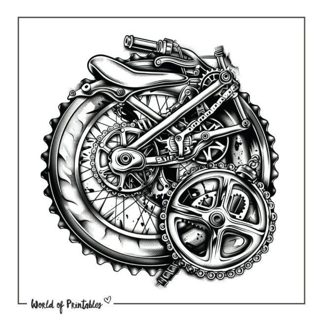Unique Bicycle Gear Tattoo Designs