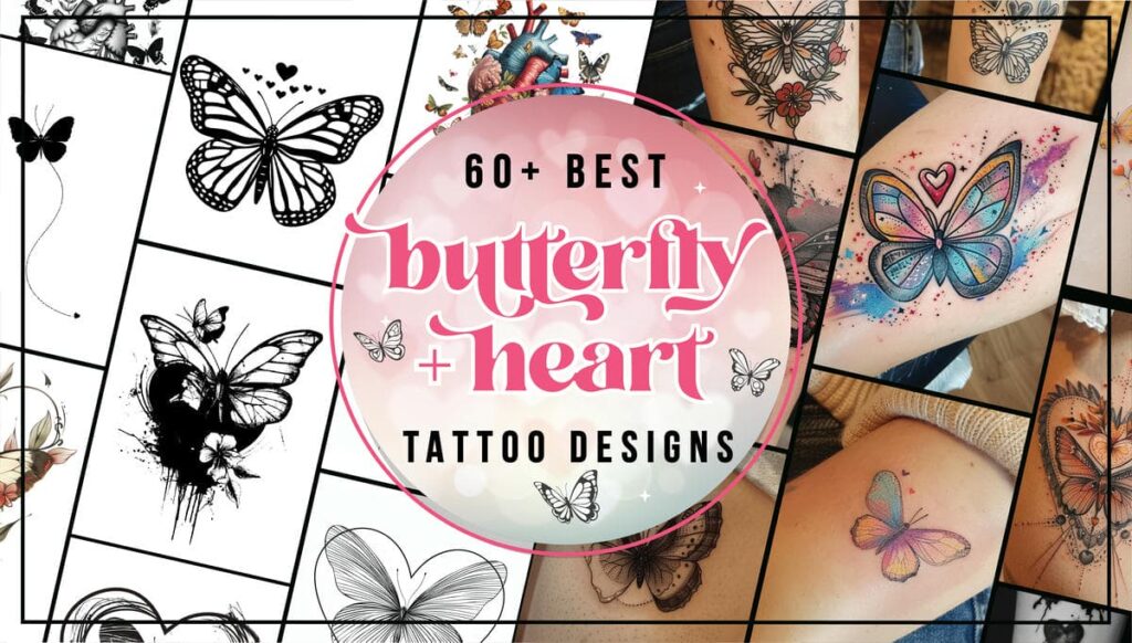 Butterfly and Heart Tattoo Designs