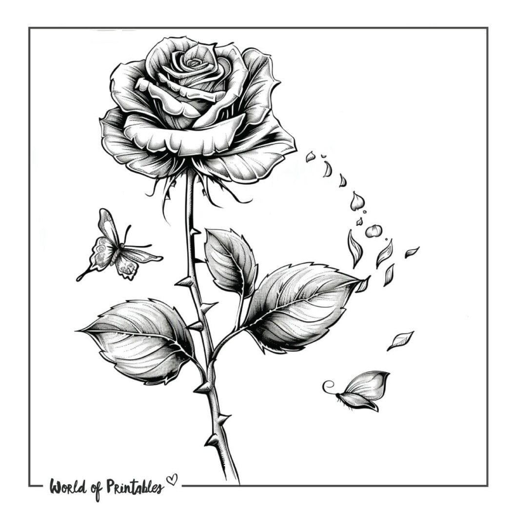 Butterfly and Rose Tattoo Designs - 25+ Printable Designs & Ideas ...