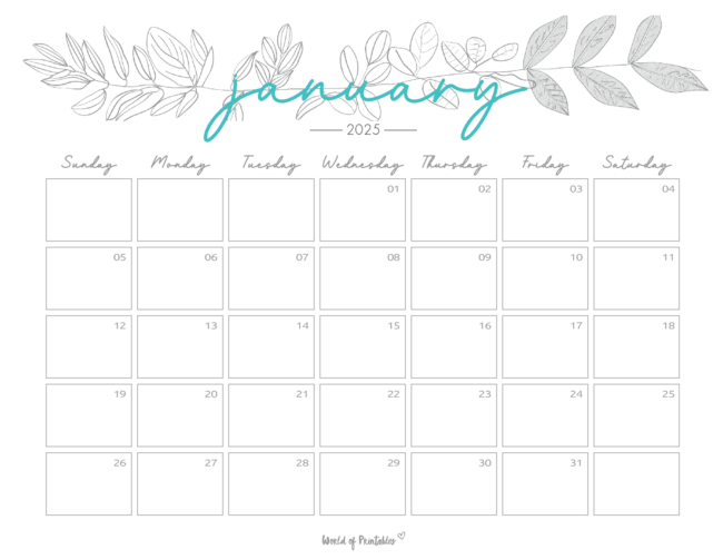 January 2025 Calendars - Free Printables - World of Printables