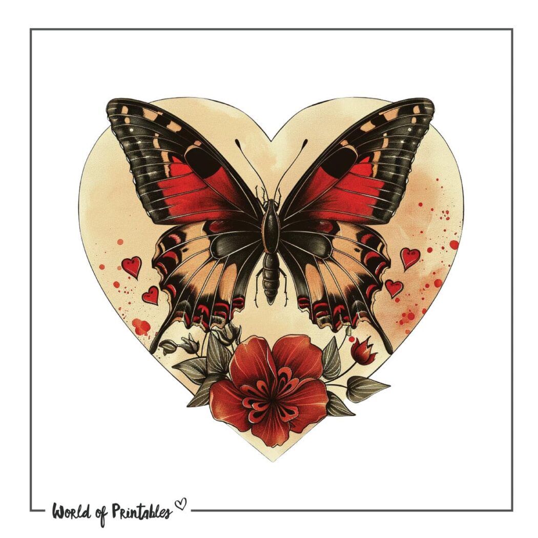 Butterfly and Heart Tattoo Designs - 60+ Printable Designs & Ideas ...