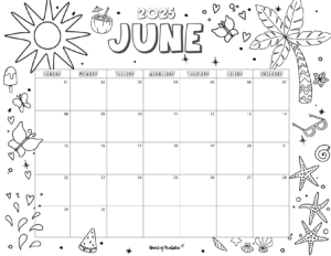 2025 Coloring Calendar - Free Printables - World of Printables