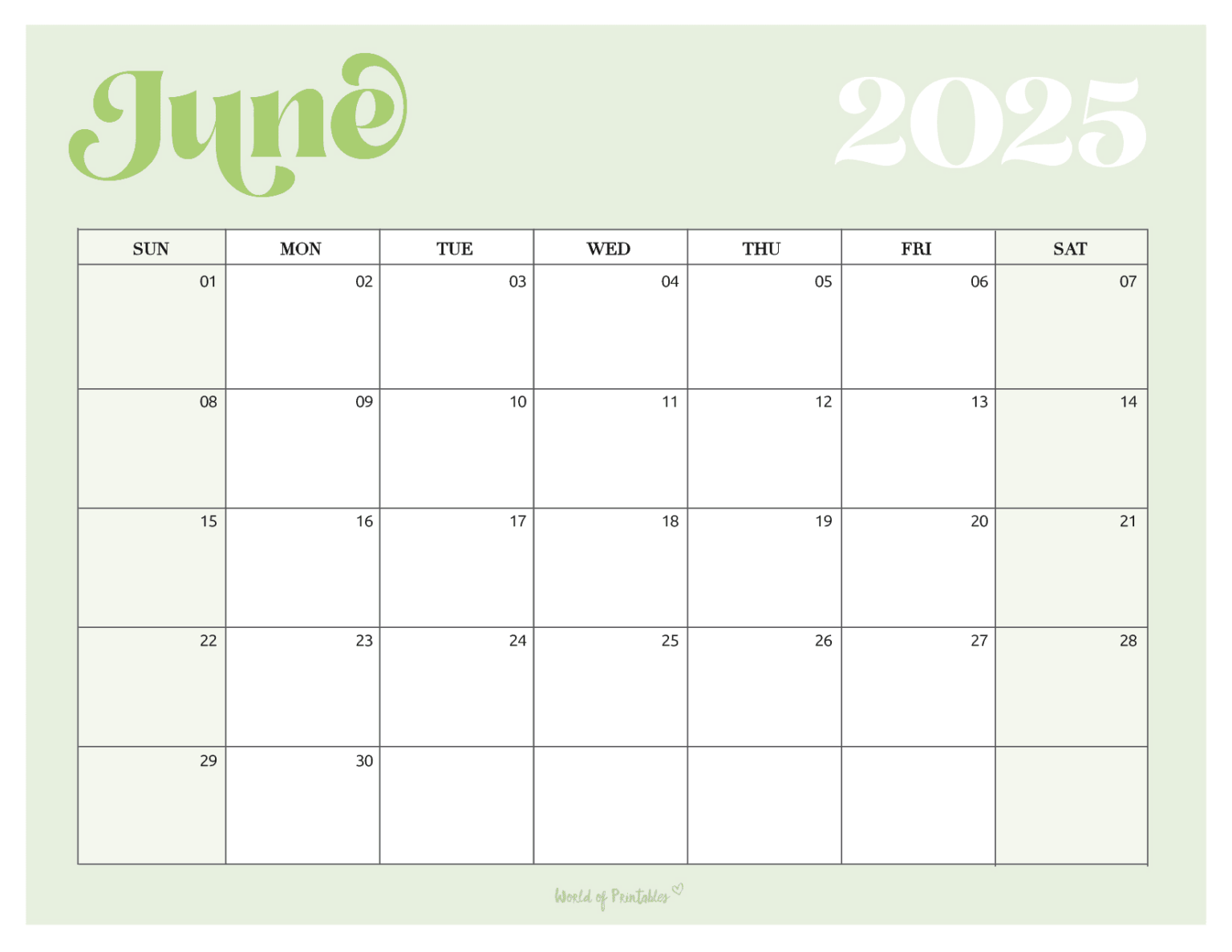 Free Printable June 2025 Calendars | 100+ Best