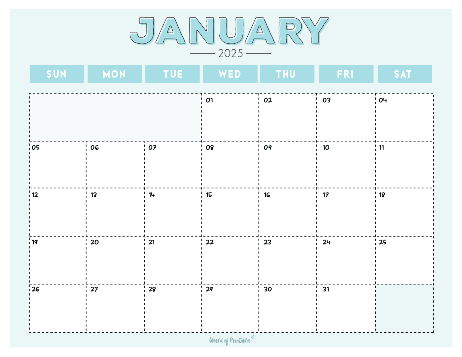 January 2025 Calendars - Free Printables - World of Printables