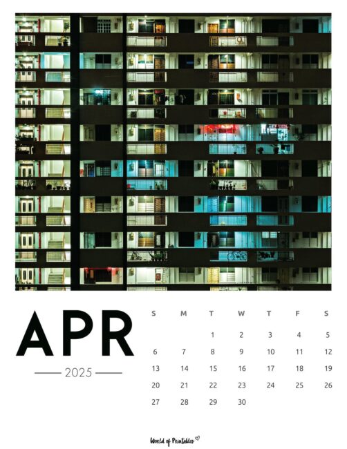 Photo Calendar April 2025