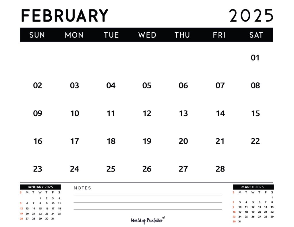 February 2025 Calendars - Free Printables - World of Printables