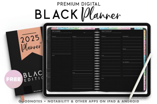 Free black page notebook