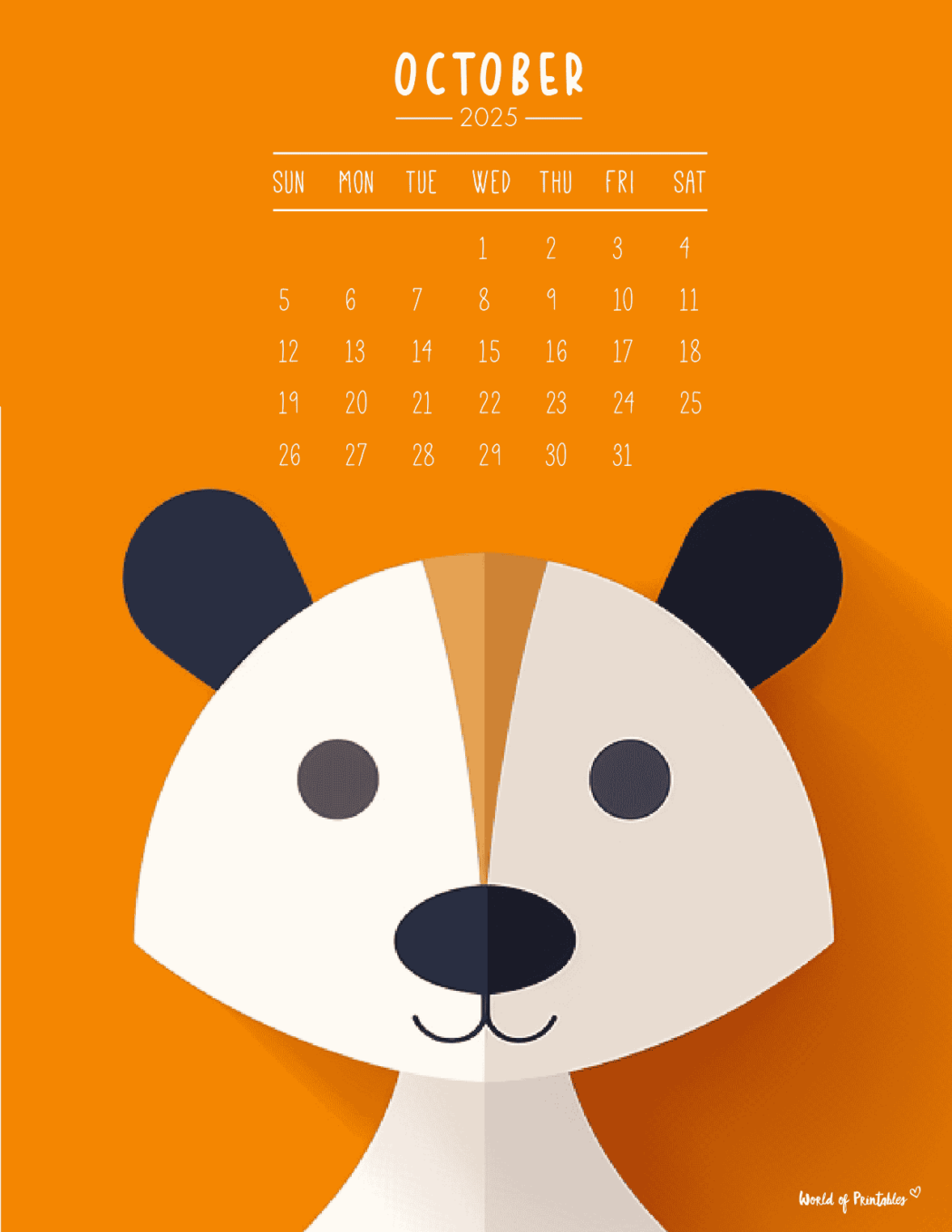 October 2025 Calendars | 130+ Styles - World of Printables