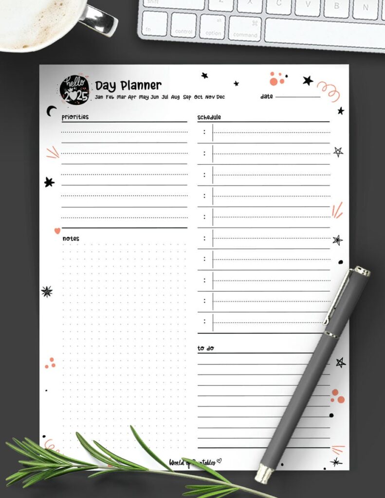 Cute Daily Planner Template