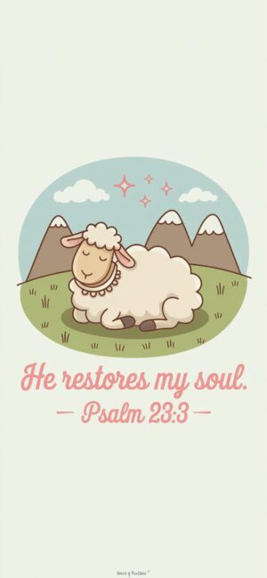 He Restores My Soul Faith Quote Background